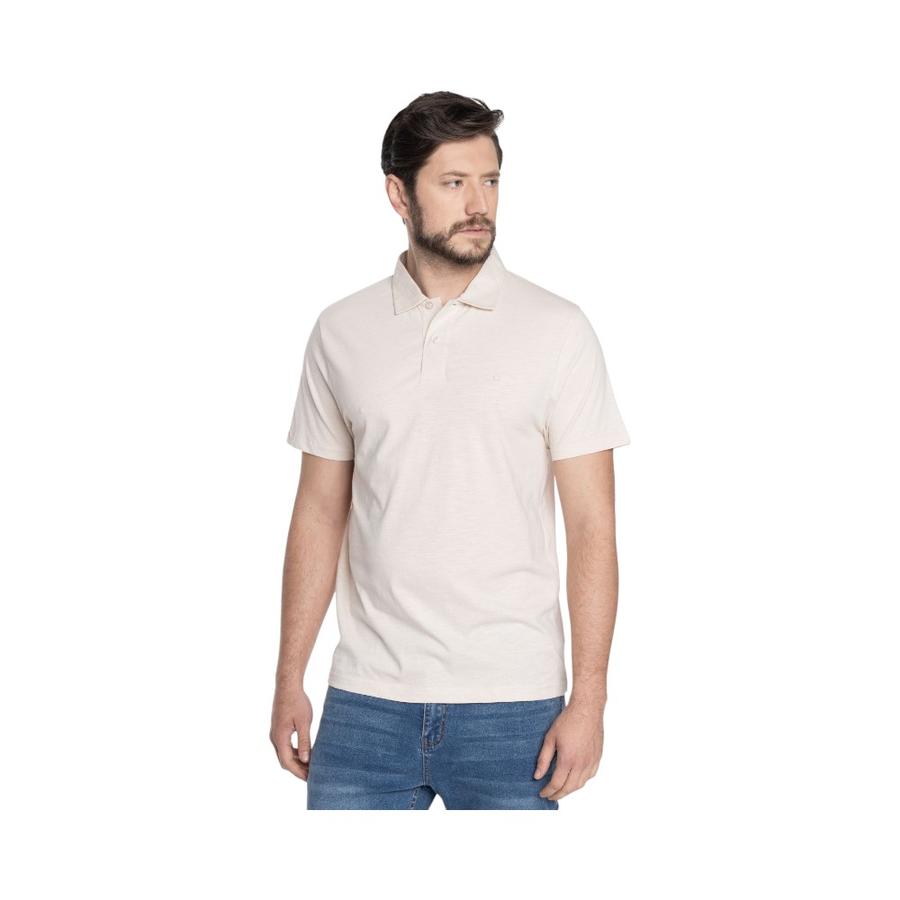 Polera Manga Corta Jersey Hombre Potros Pontevedra Crema