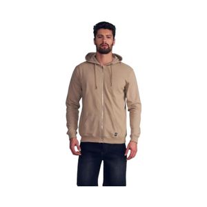 Polerón Hoodie Full Zipper Light Fleece Hombre Ellus Beige