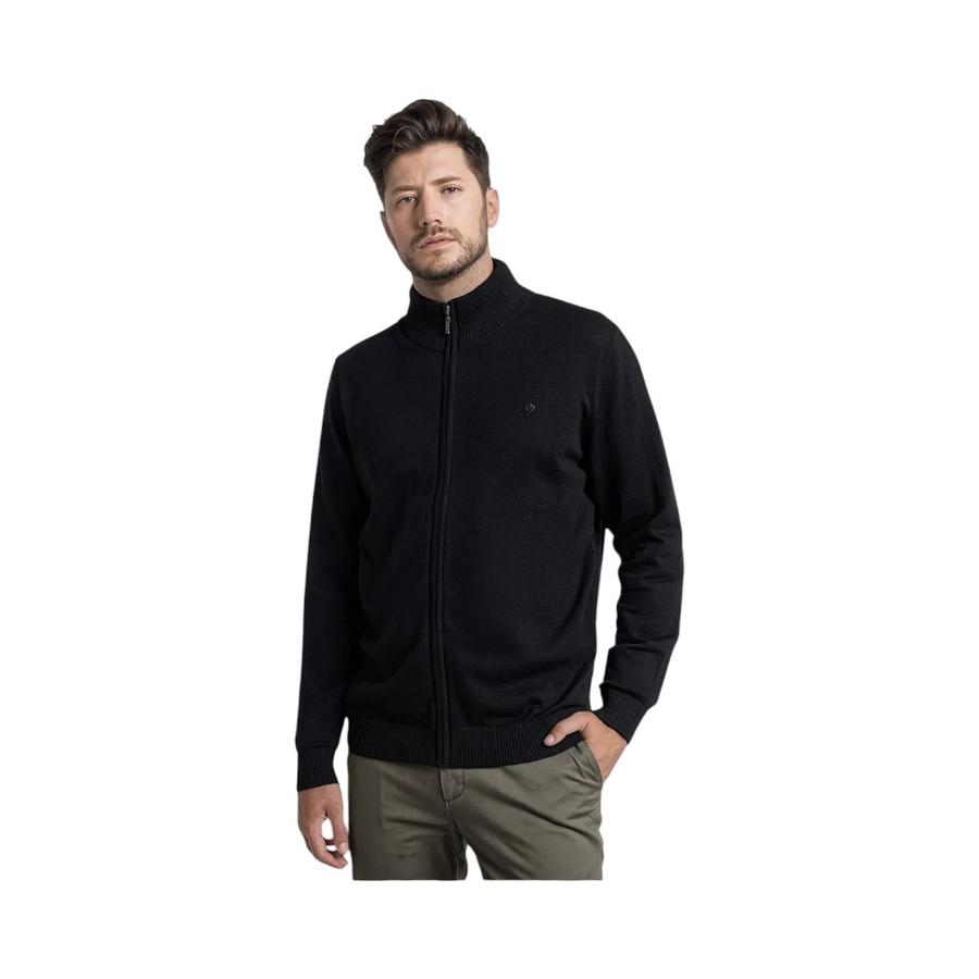 Sweater Full Zipper Hombre Potros Almagro Negro
