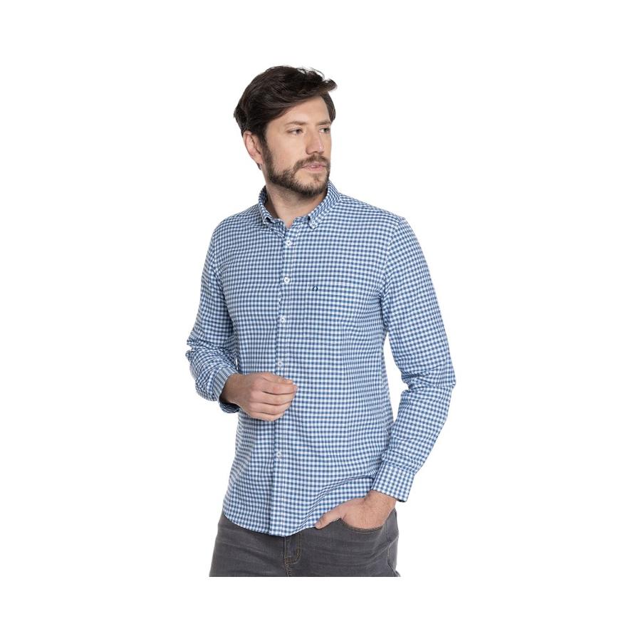 Camisa Manga Larga Hombre Potros PTV601070N-577 Azul
