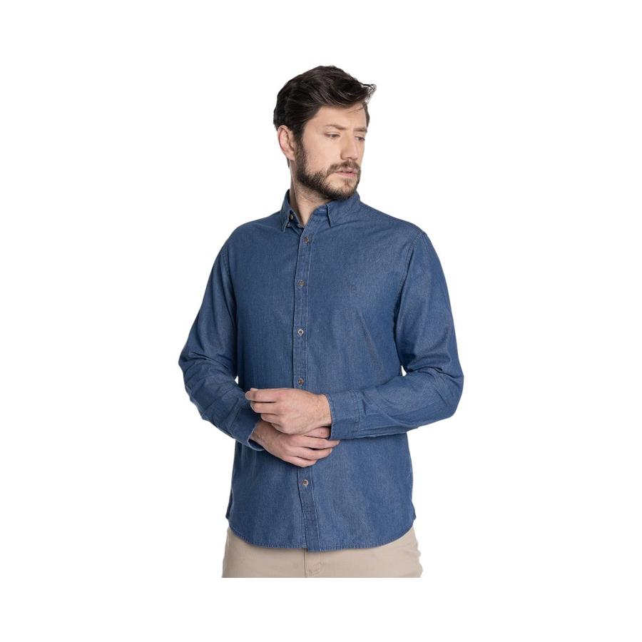 Camisa Manga Larga Hombre Potros PTV601010N-072 Denim