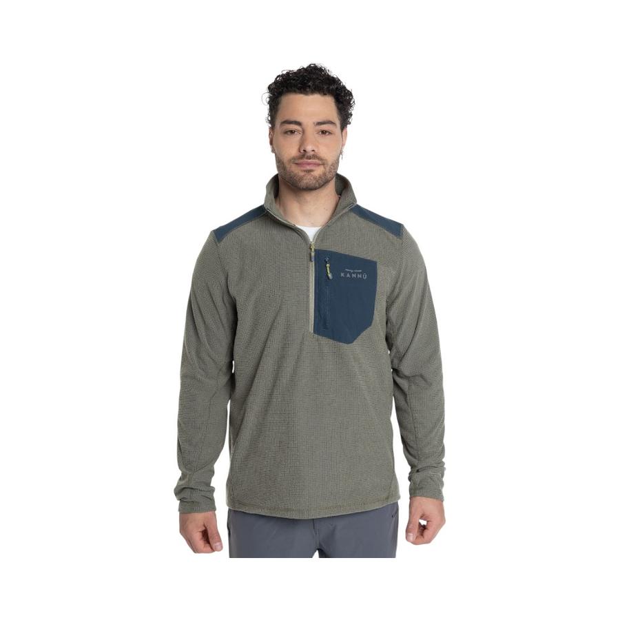 Polar 1/4 Zipper Hombre Kannu KNV616141N-092 Verde