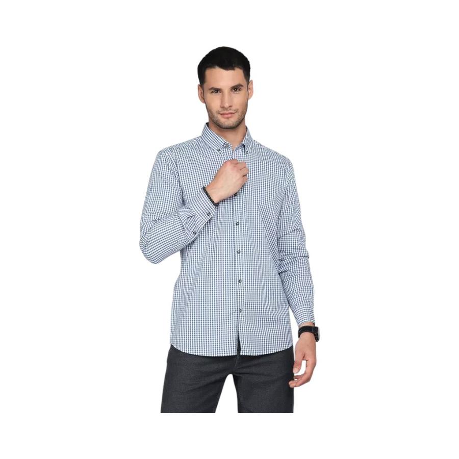 Camisa Cuadros Hombre Arrow CM31044AZ Manga Larga Azul