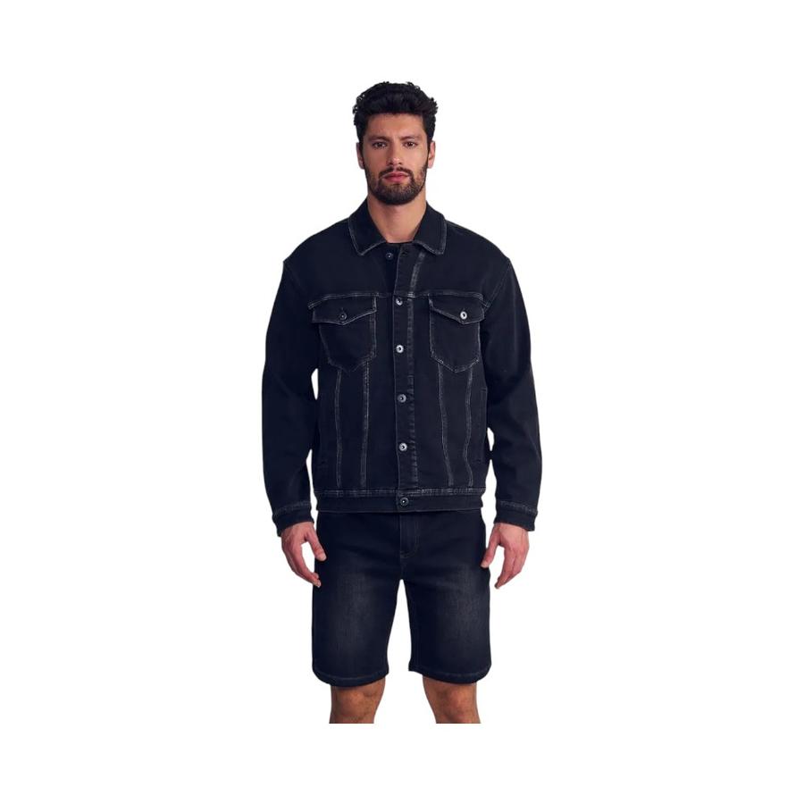 Chaqueta Trucker Hombre IM010135 Negro Castaño