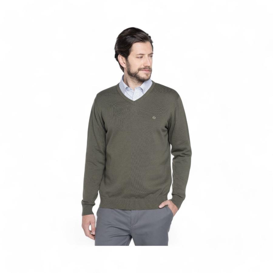 Sweater Hombre Potros Venecia Olivo Oscuro