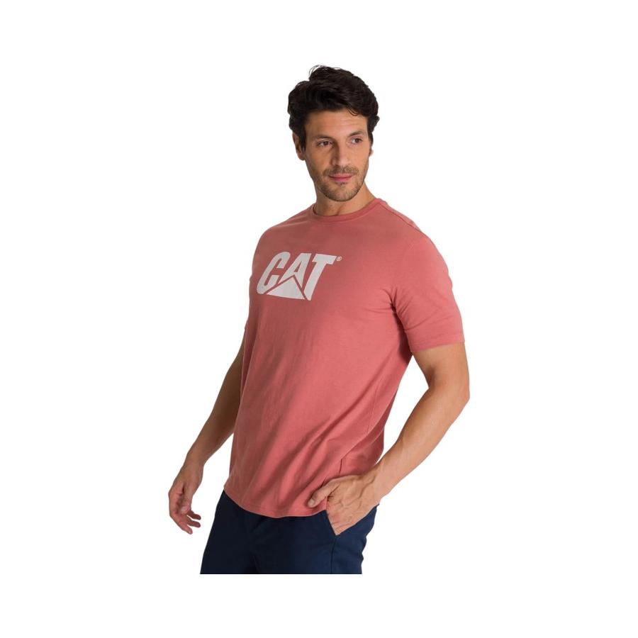 Polera Manga Corta Hombre Logo Cat C4010500-3UG Rosado