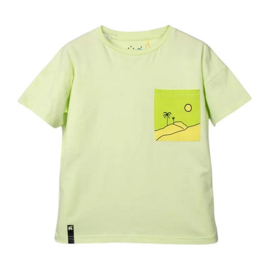 Polera Bolsillo Estampado Niño Apache Amarillo