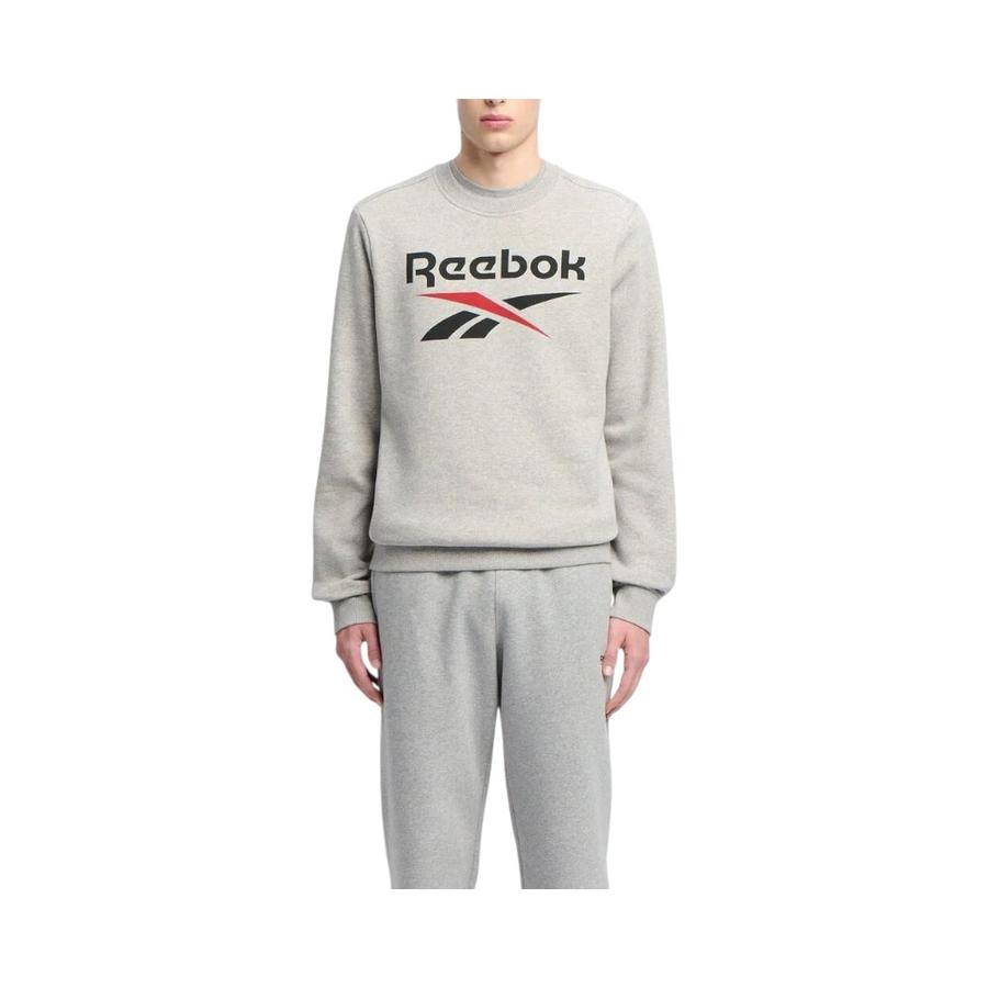 Polerón Hombre Reebok Identity Big Logo Fleece Crew Gris