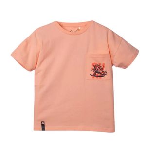 Polera Bolsillo Estampado Niño Apache Coral