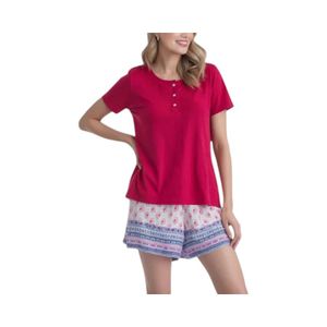 Pijama Algodón Mujer Lady Genny J-731 Burdeo