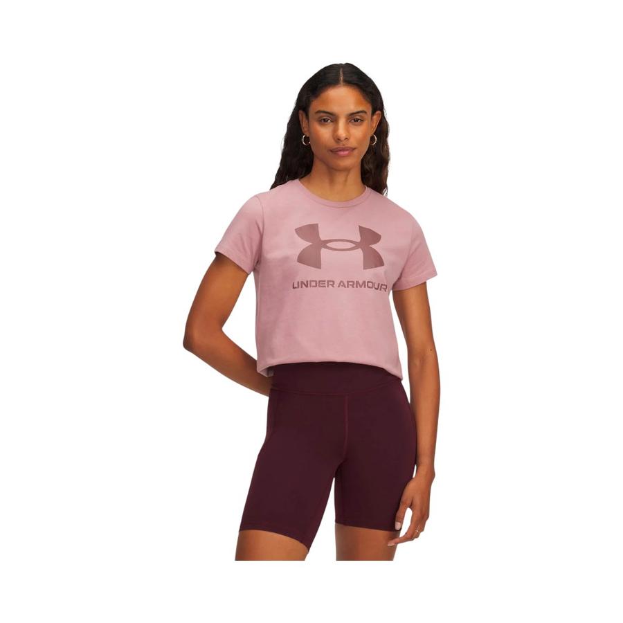 Polera Manga Corta Mujer Under Armour Lifestyle Rival Rosado