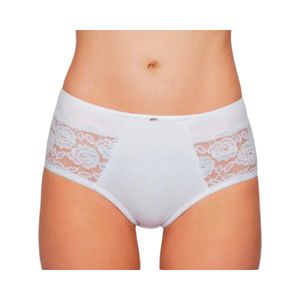 Calzón Cuadro Microfibra & Encaje Mujer Lady Genny Blanco