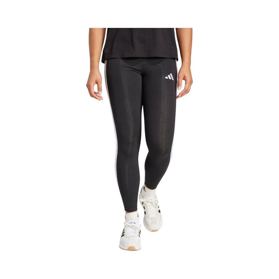 Calzas Mujer Adidas Essentials 3 Tiras Tiro Alto Negro