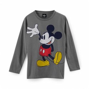 Polera Infantil TBC Mickey Classic Manga Larga Gris