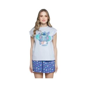 Pijama Stitch Mujer Lady Genny J-909 Celeste