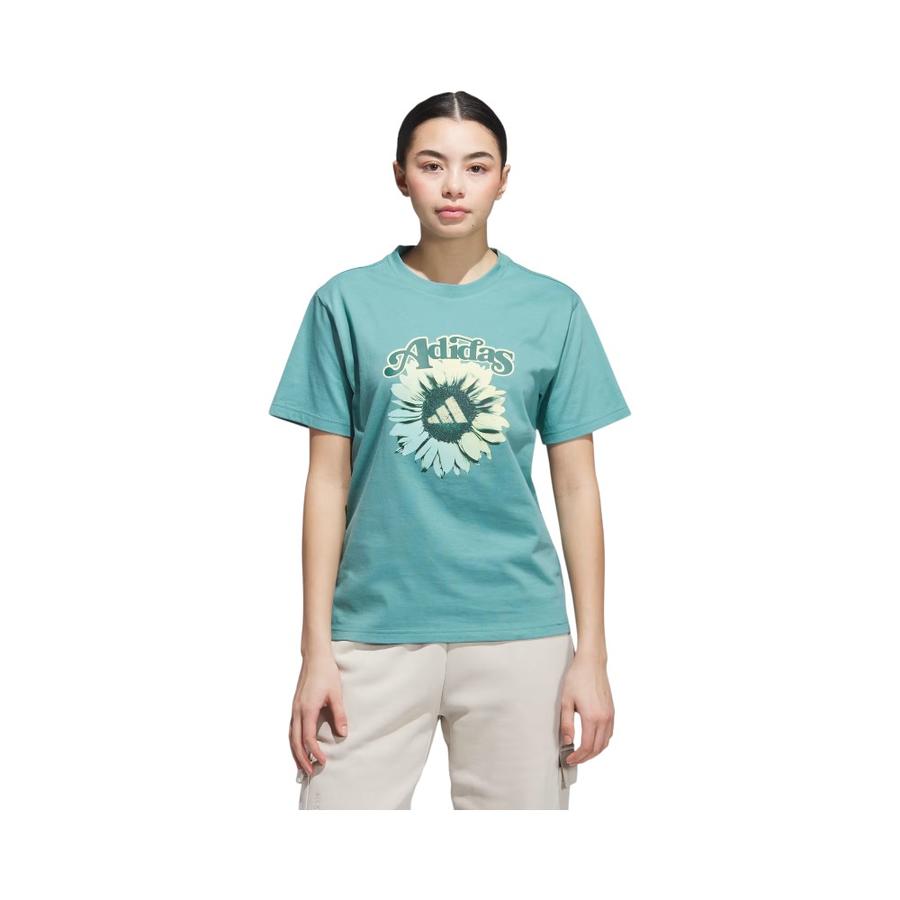 Polera Mujer Adidas Graphic Floral Verde Menta