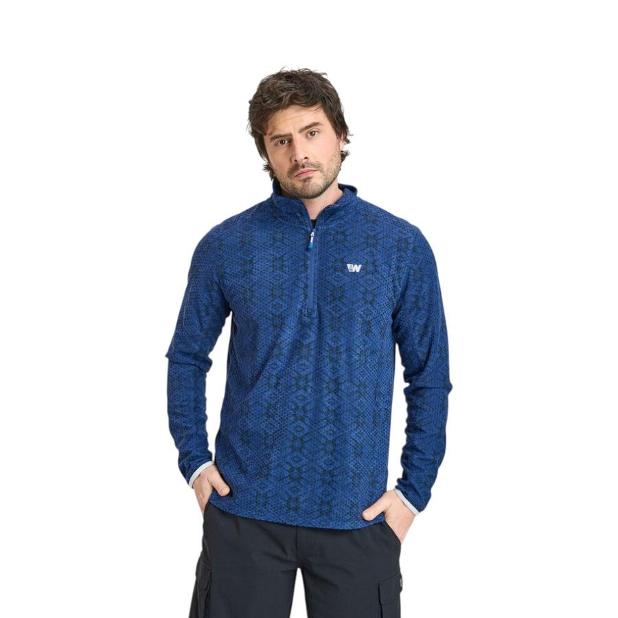 Polar Casual Hombre Weinbrenner Cota Half Zip Azul