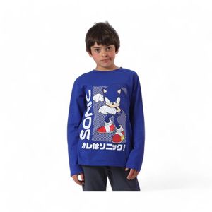 Polera Infantil TBC Sonic Manga Larga Azul
