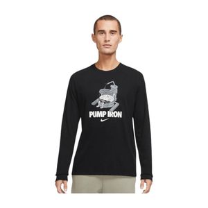 Polera Deportiva Manga Larga Dri-Fit Tee Humor Negro