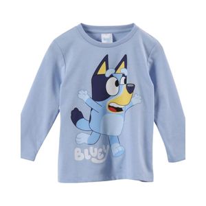 Polera Algodón Niño Bluey Celeste