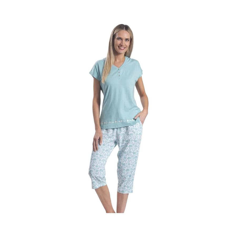 Pijama Algodón Estampado Mujer Mon Amour 575 Menta