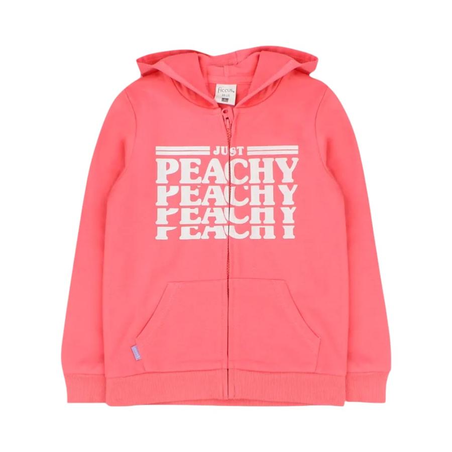 Polerón Full Zipper Niña Ficcus Day To Day 2610741 Coral