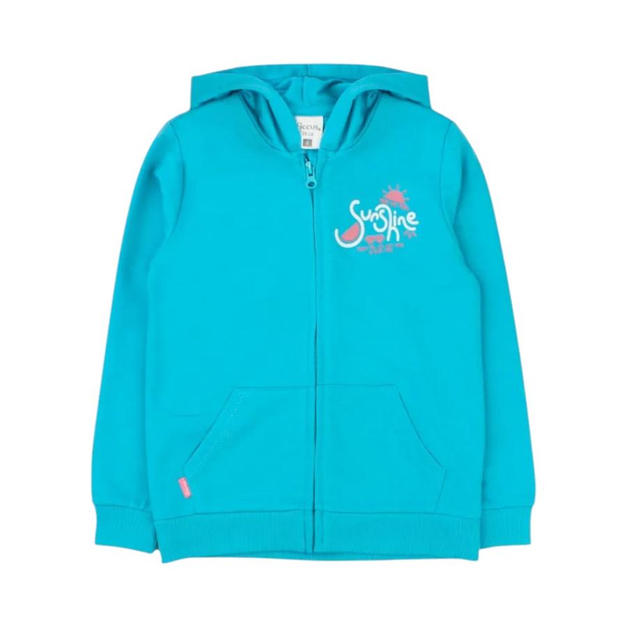 Polerón Full Zipper Niña Ficcus Day To Day 2610741 Turquesa