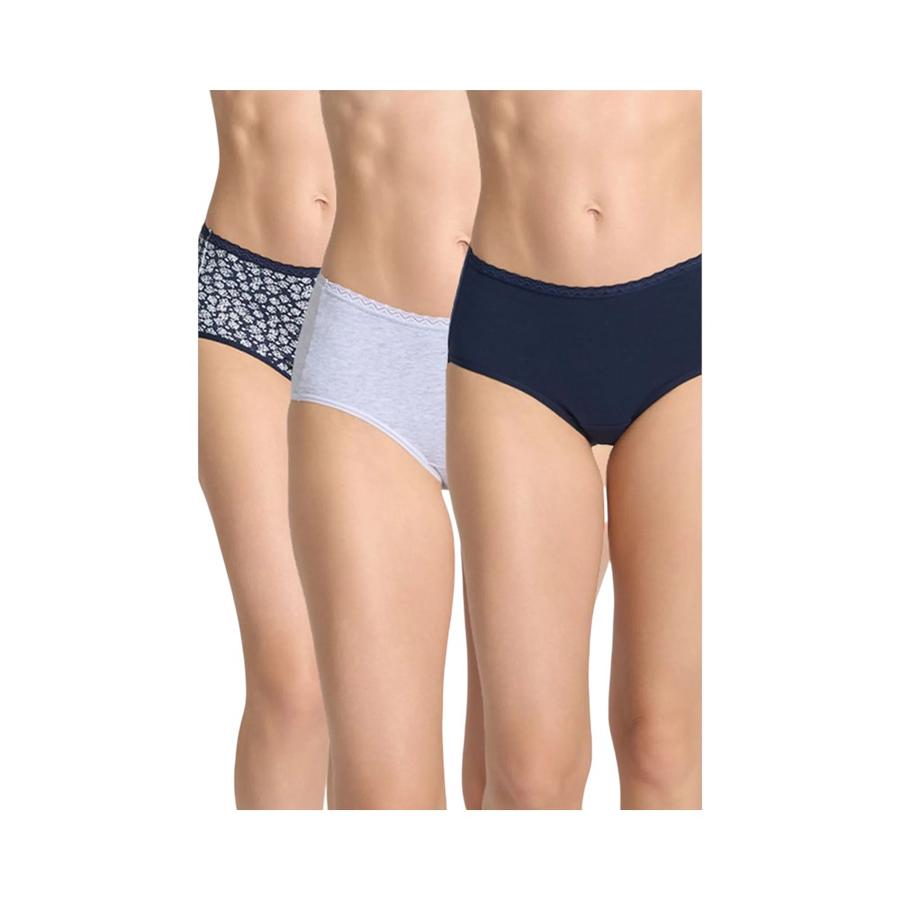 Pack 3 Pantaletas Altas Mujer Intime Caja Regalable Azul