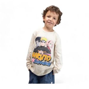 Polera Manga Larga Naruto Niño TBC Blanco