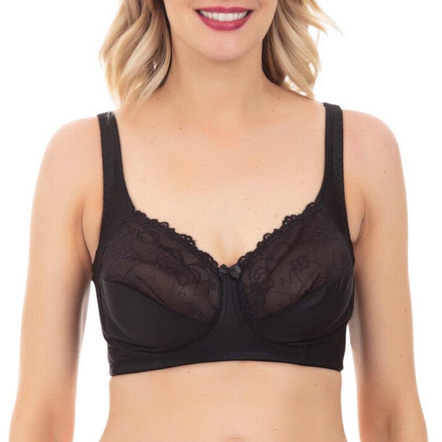 Sostén Microfibra y Encaje Mujer Lady Genny S-729D Negro