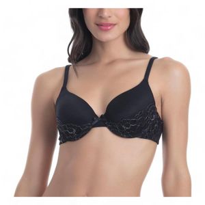 Sostén Microfibra y Encaje Mujer Lady Genny S-297B Negro