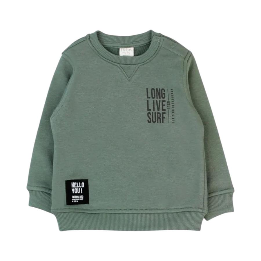 Polerón Cuello Redondo Niño Ficcus Day to Day 2610696 Verde