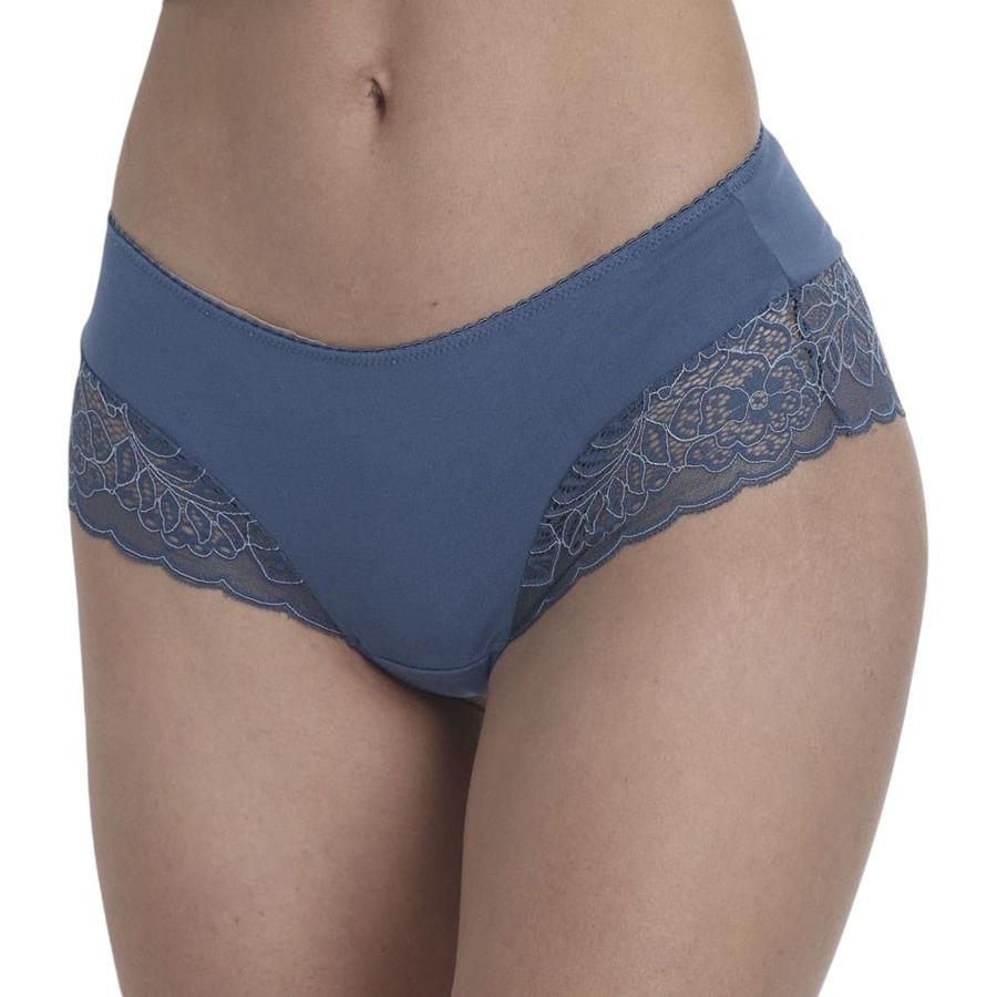 Pantaleta Algodón Encaje Mujer Lady Genny C-899 Azul