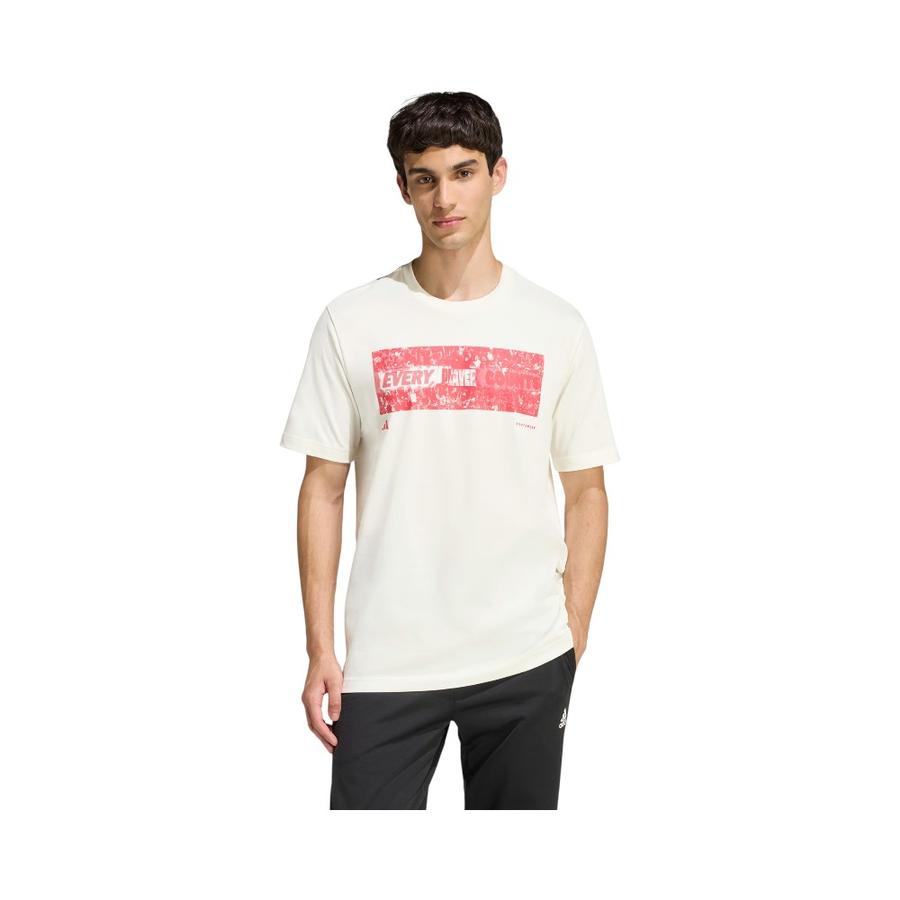 Polera Algodón Hombre Adidas Graphic Stadium Fans Blanco