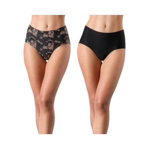 Pack 2 Calzones Flores Maxi Micro Print Bonded 25558 Negro