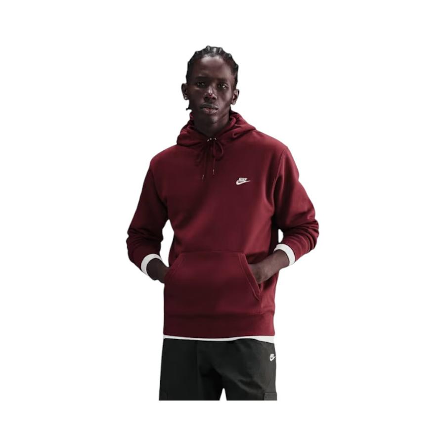 Polerón Hoodie Hombre Nike Club Fleece Burdeo