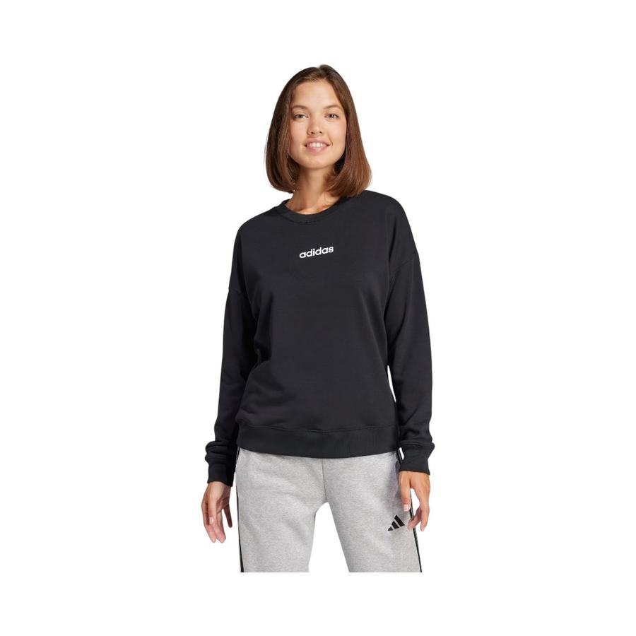 Poleron Mujer adidas Essentials Linear French Terry Negro