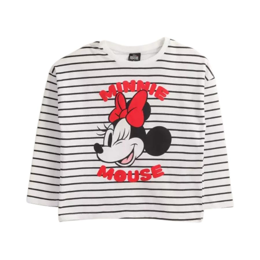 Polera Manga Corta Lineas Niña TBC 314014478 Minnie Blanco