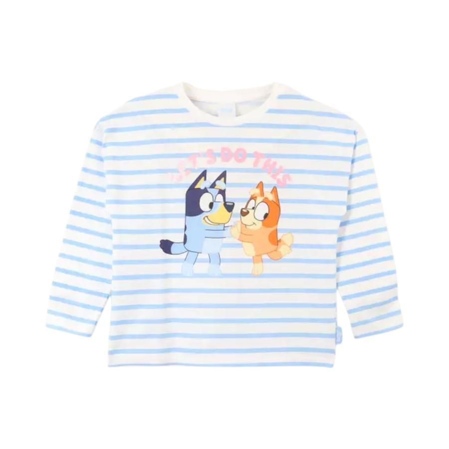 Polera Manga Larga Niña TBC 314014525 Bingo y Bluey Blanco