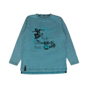 Polera Manga Larga Niño Apache Petróleo