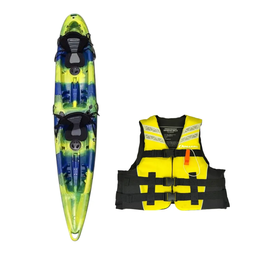 Kayak Doble Lago Dimarine Azul/Amarillo/Verde