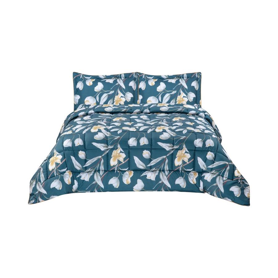 Plumón 2 Plazas Matiz Classic Estampado Azul Petróleo