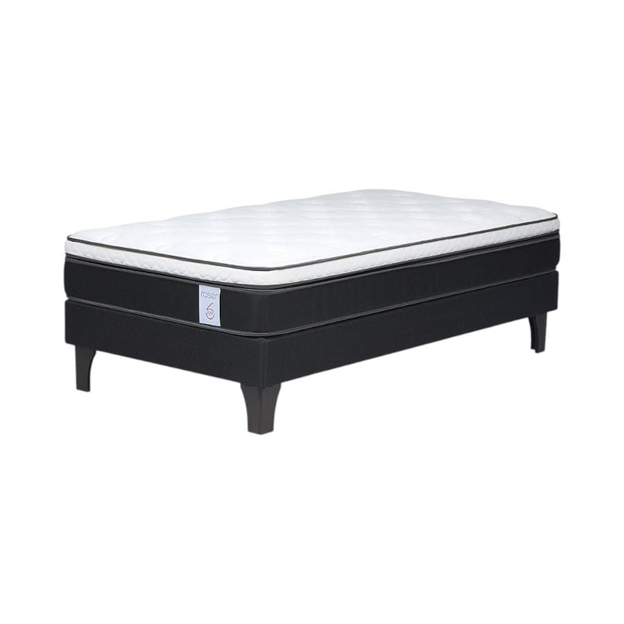 Cama Europea 1.5 Plazas Largo Rosen New Style 6 Negro