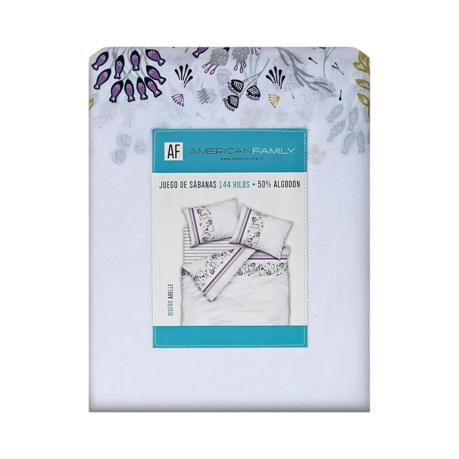Sábanas American Family Adel 1.5 Plazas Gris