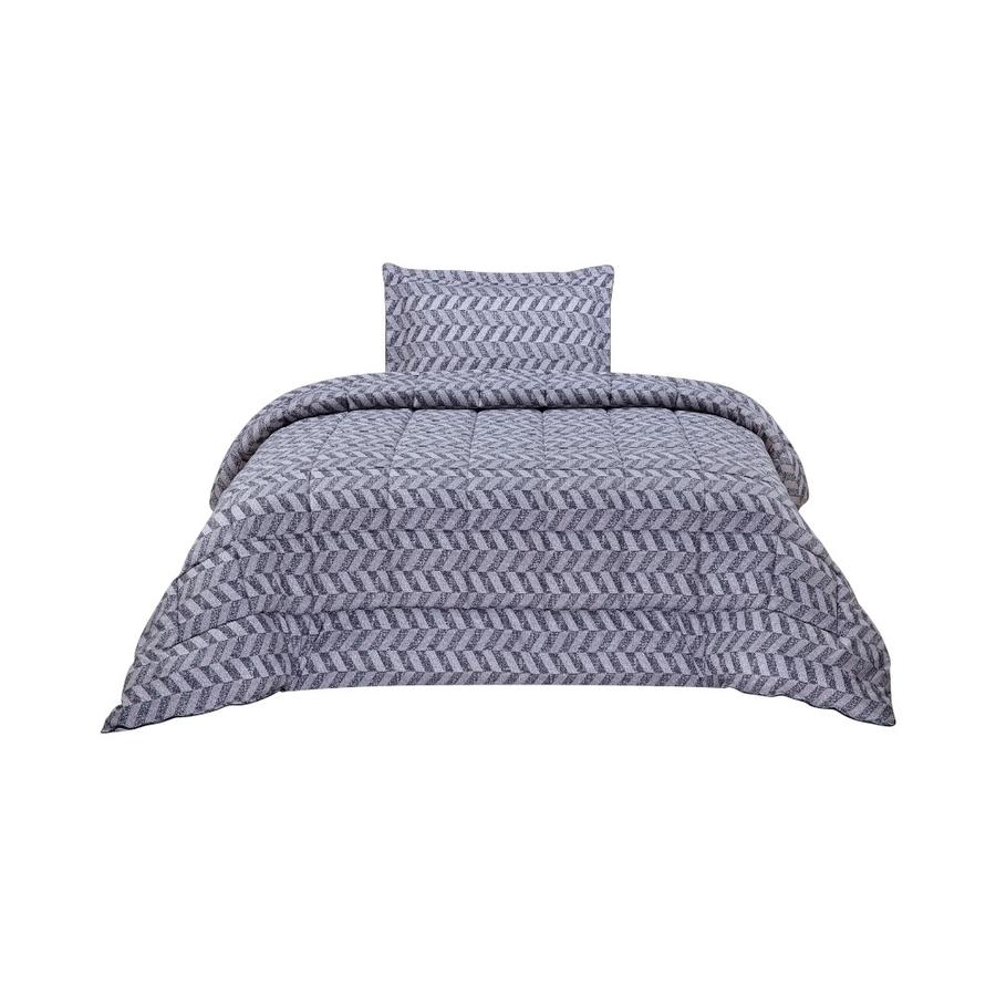 Plumón Matiz Geometric Estampado 1.5 Plazas Gris