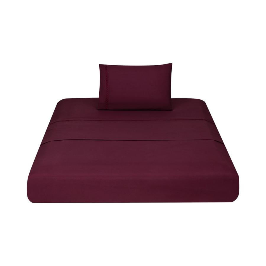 Juego de Sábanas Matiz Geometric Lisa 1.5 Plazas Burdeo
