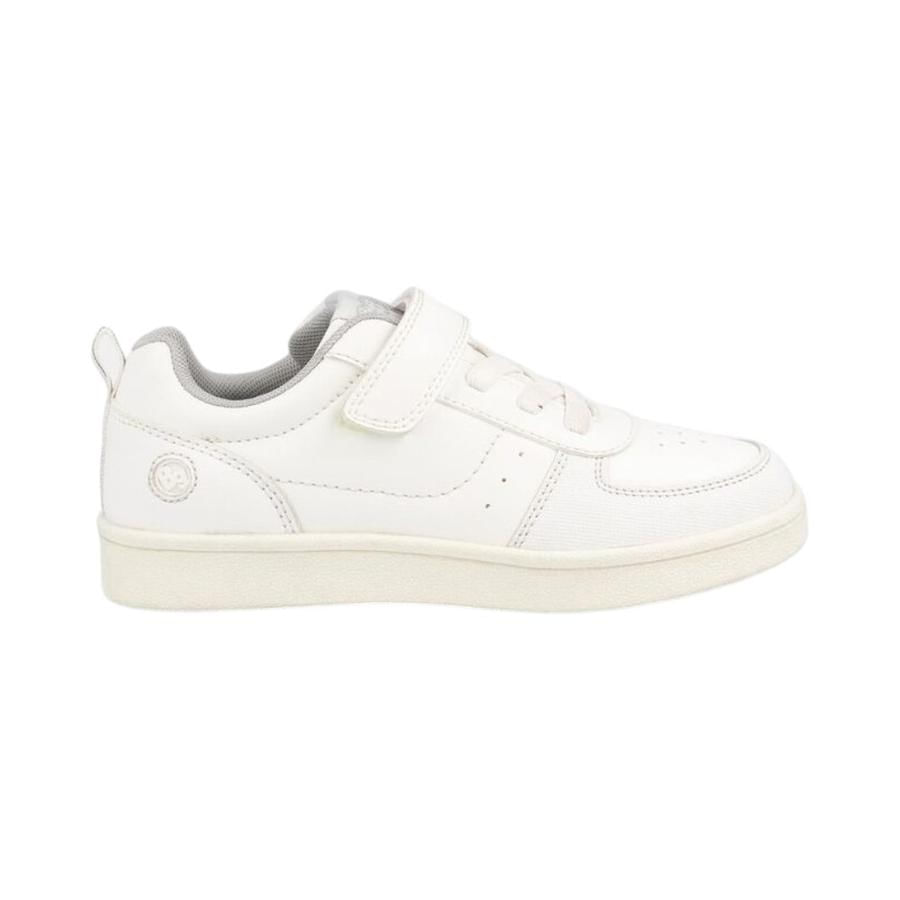 Zapatilla Escolar Niño Bubblegummers Clavel Blanco