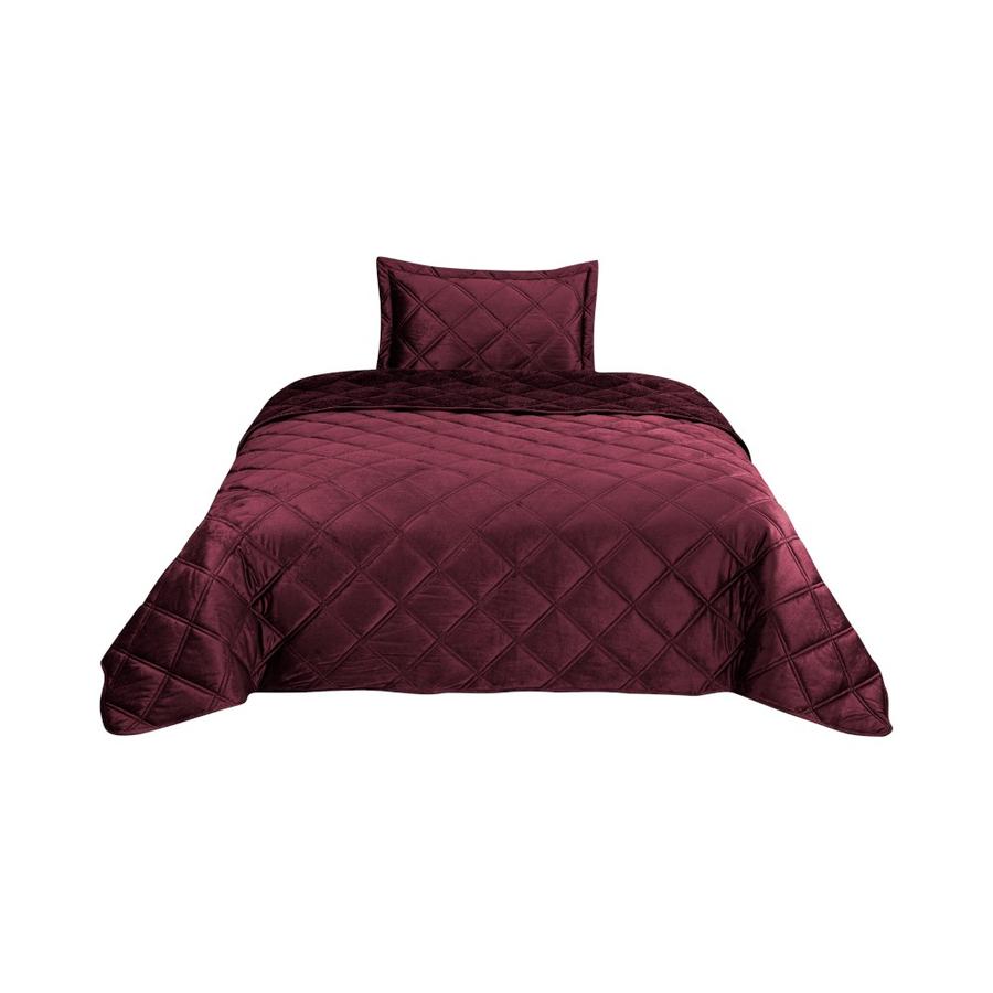 Quilt Matiz Velvet Sherpa 1.5 Plazas Burdeo