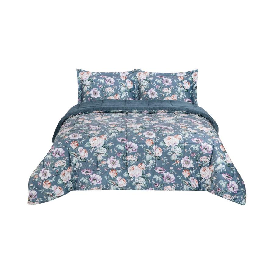 Plumón Matiz Velvet Estampado 2.5 Plazas Floral Verde