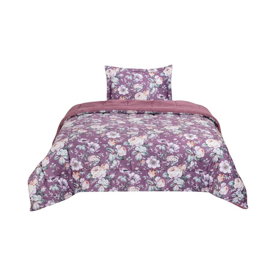 Plumón Matiz Velvet Estampado 1.5 Plazas Floral Rosa